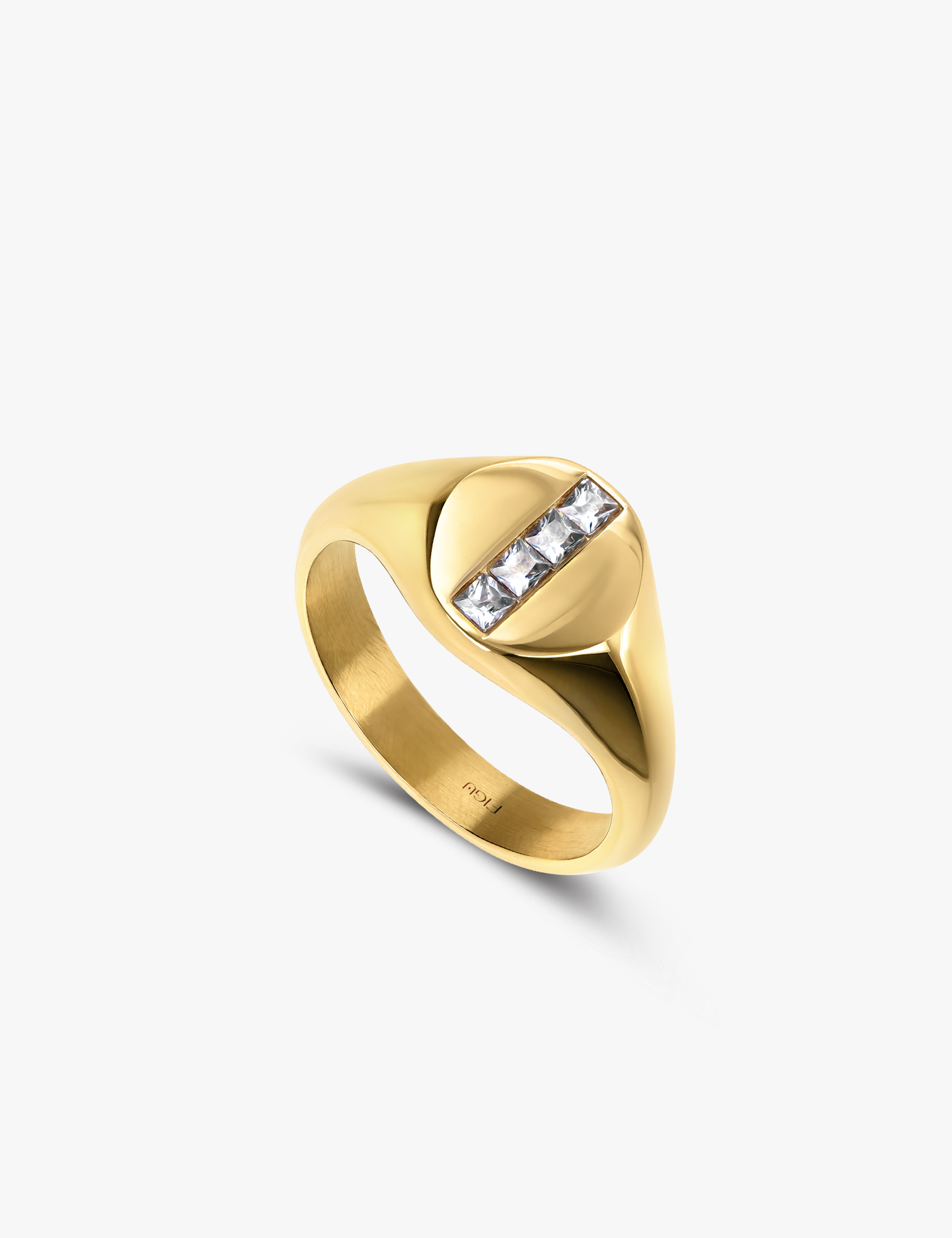 Anel Round Signet Crystal