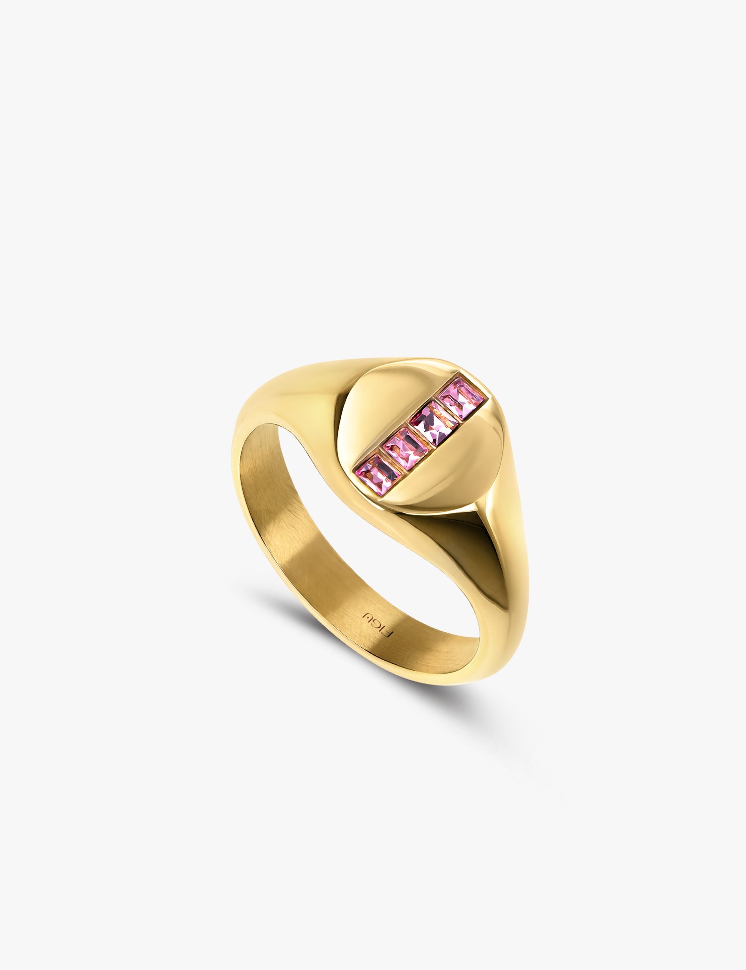 Anel Round Signet Crystal