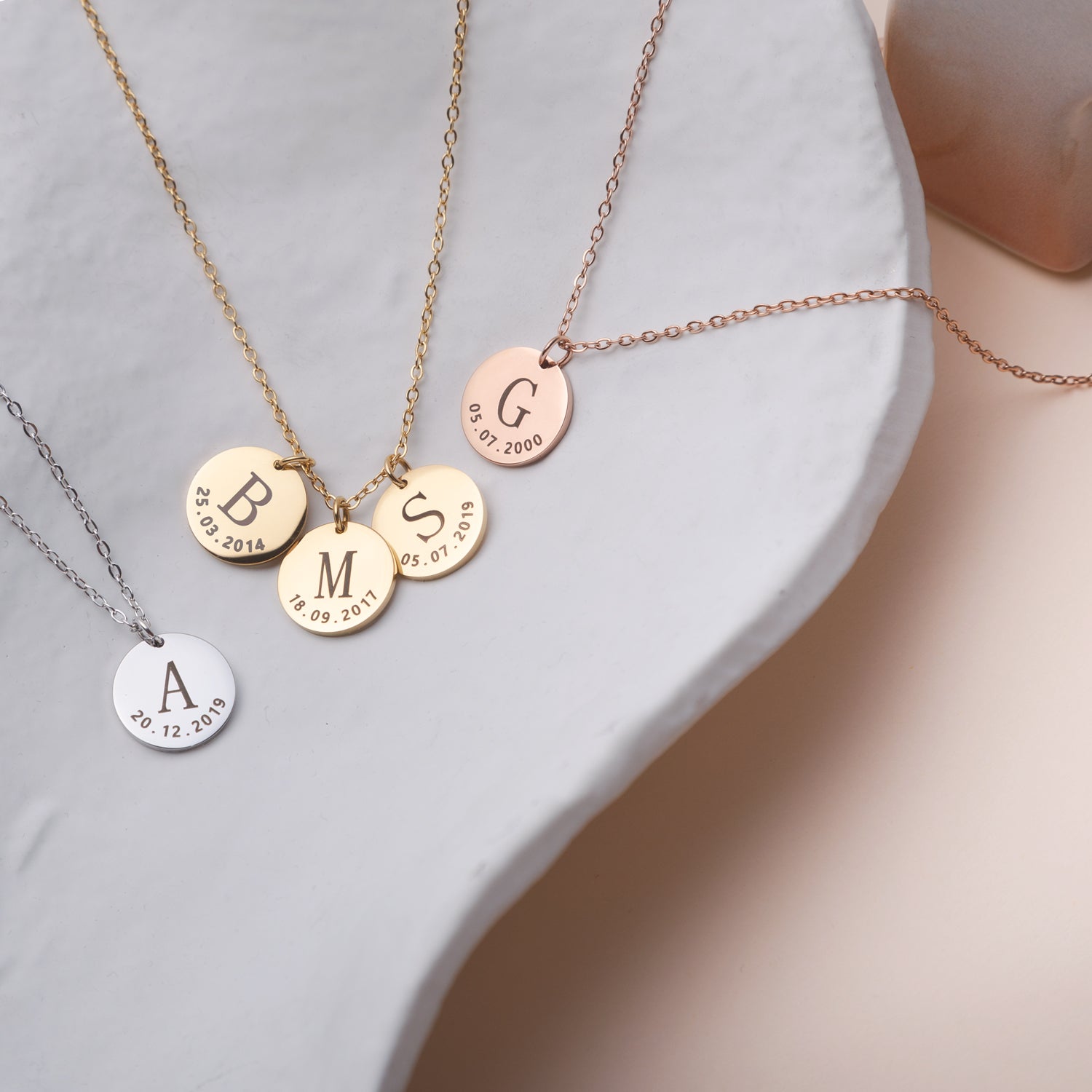 Initial and Date Necklace
