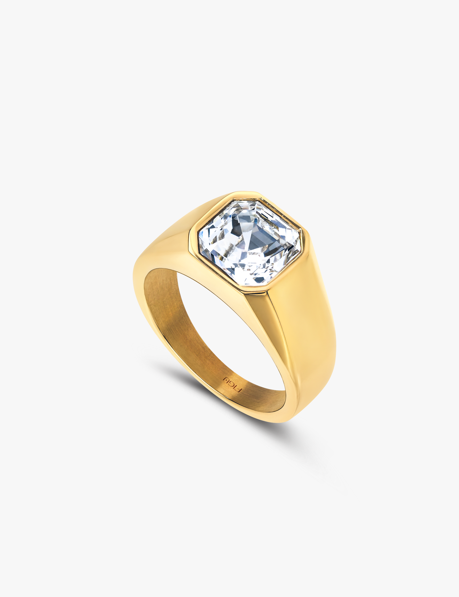 Square Signet Crystal Ring
