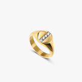 Anel Round Signet Crystal