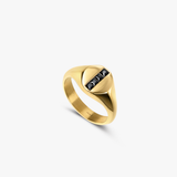 Round Signet Crystal Ring