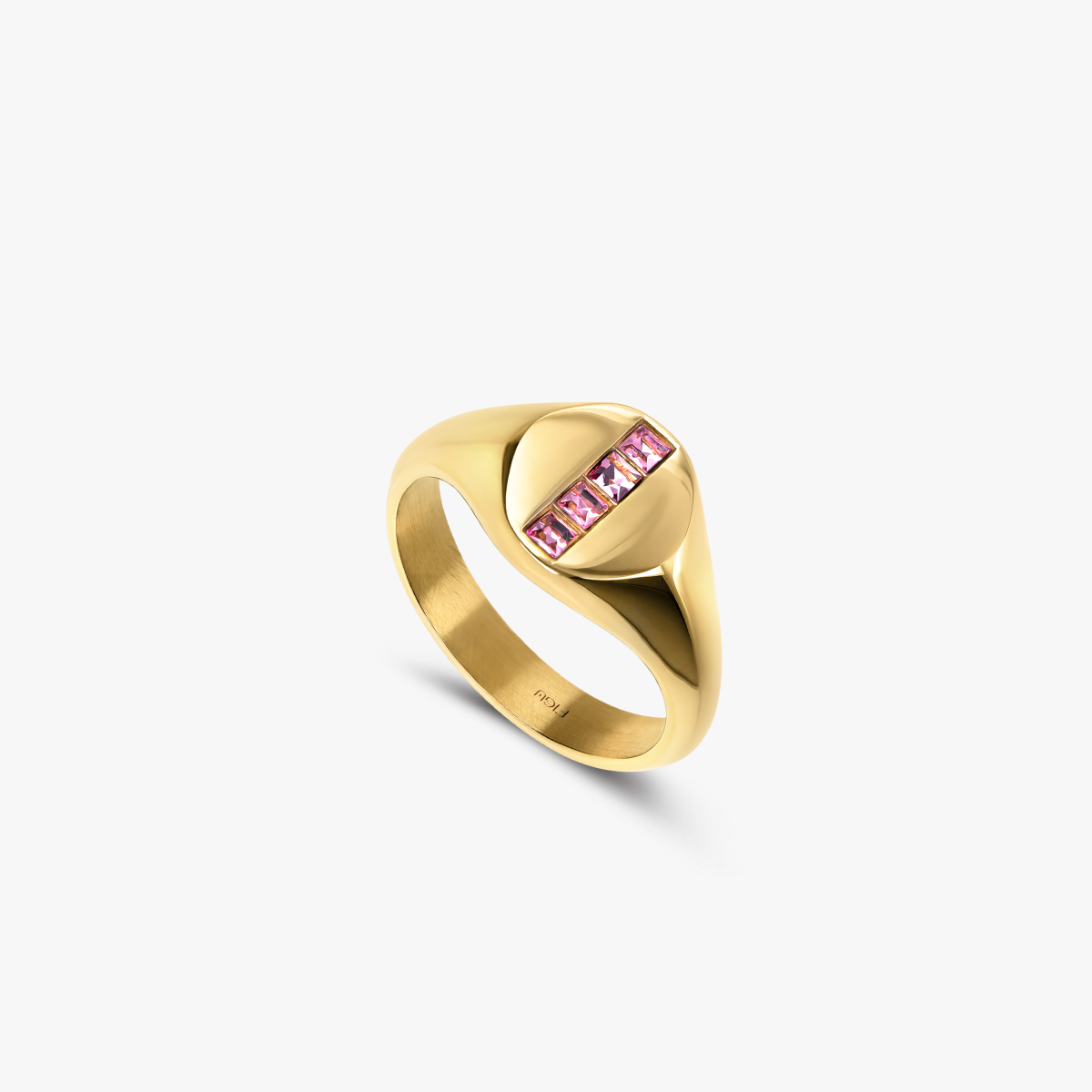 Anel Round Signet Crystal