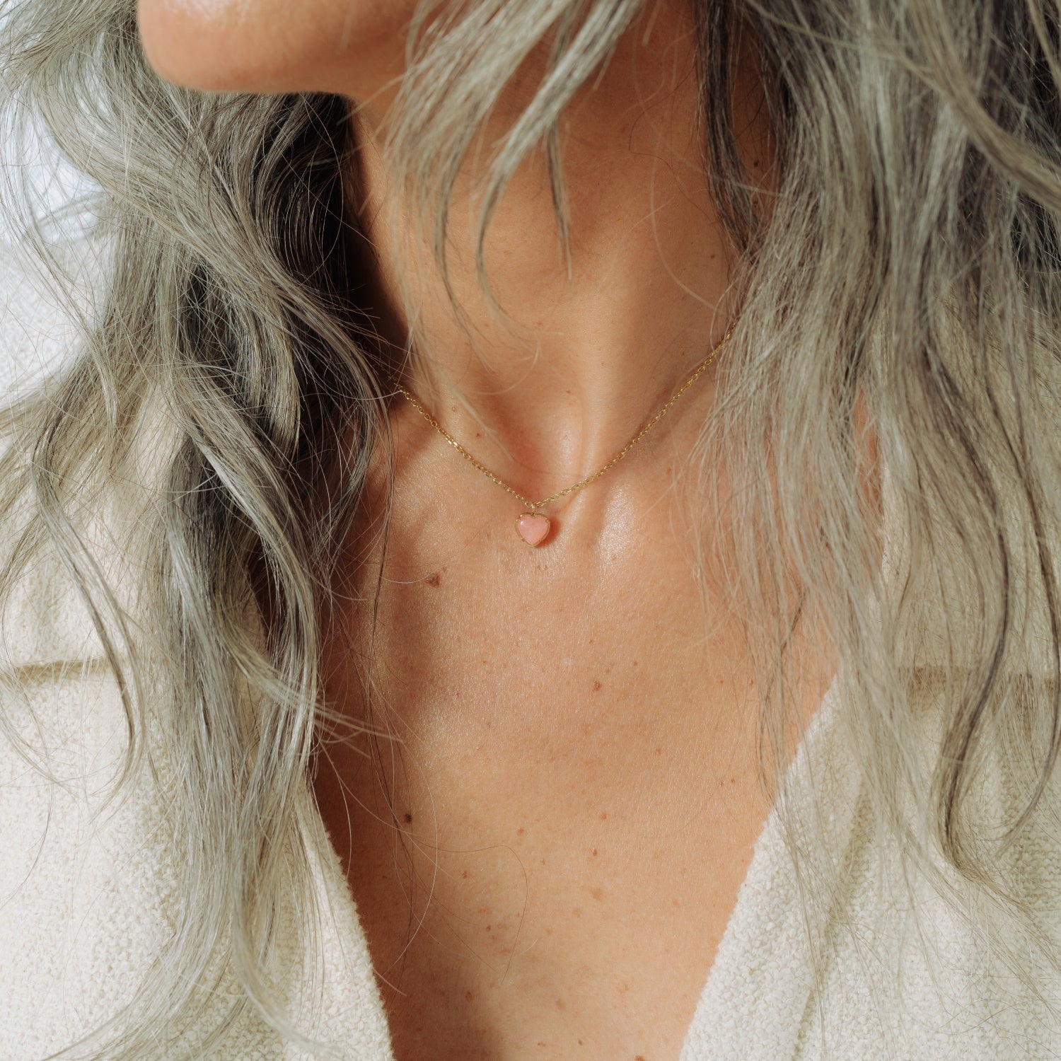 Petit Heart Rose Quartz Necklace