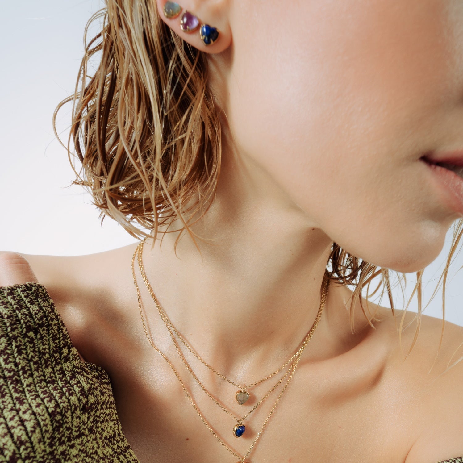 Labradorite Petit Heart Necklace
