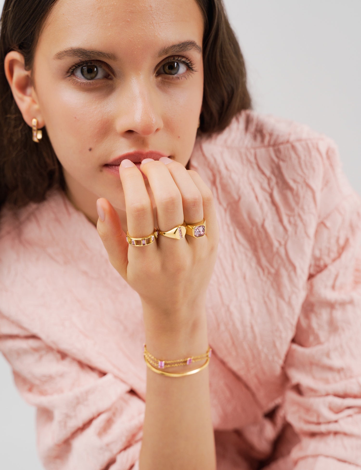 Anel Round Signet Crystal