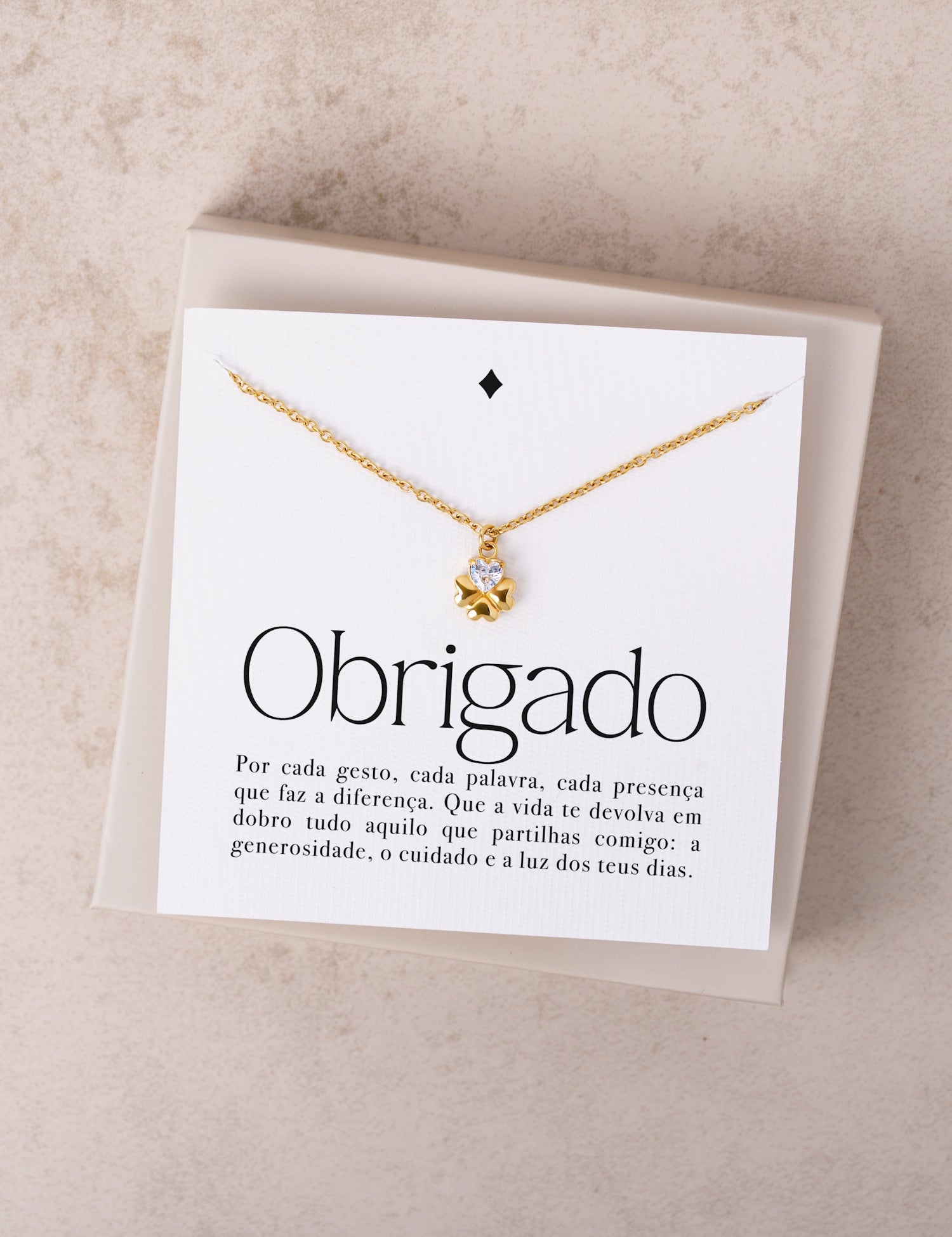 Obrigado - Colar Com Mensagem