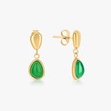 Pendientes colgantes de magnolia verde