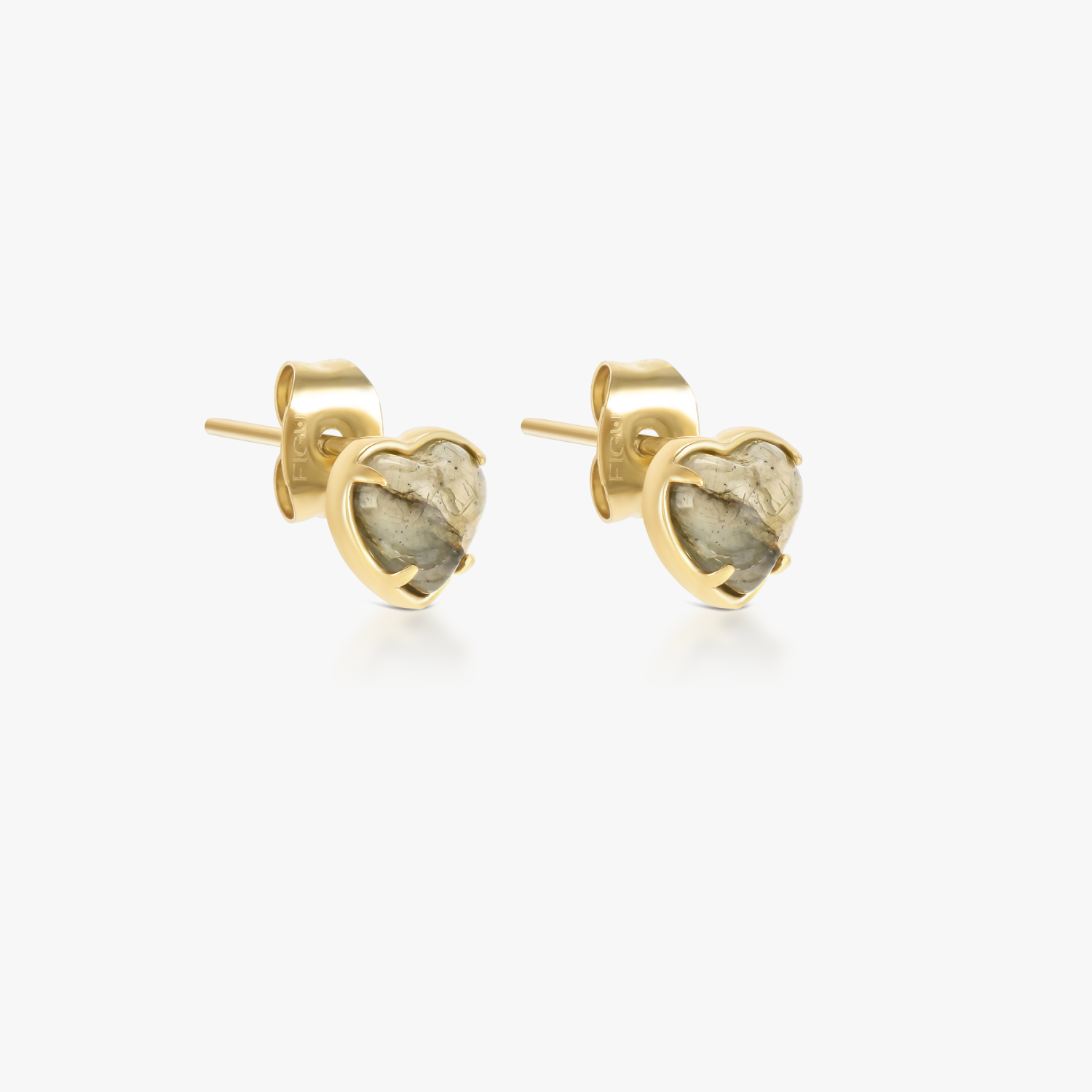Pendientes de labradorita con forma de corazón pequeño