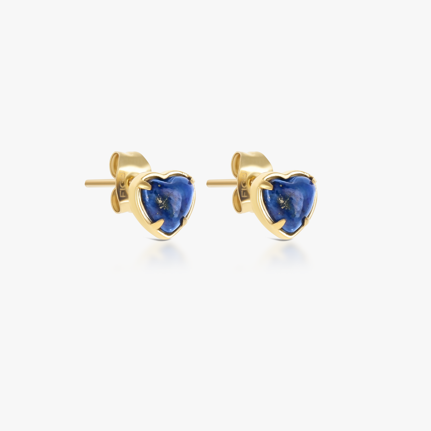 Pendientes de lapislázuli con forma de corazón pequeño