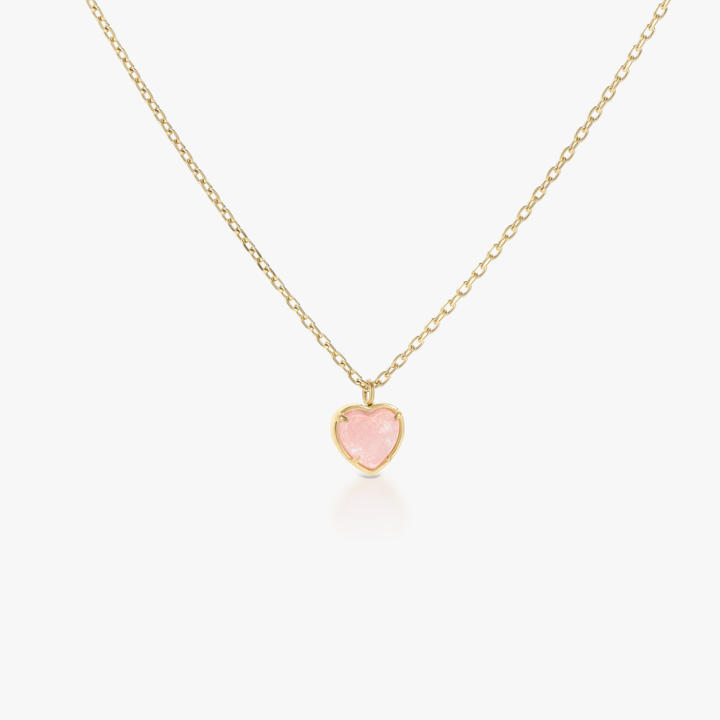 Colar Petit Heart Quartzo Rosa