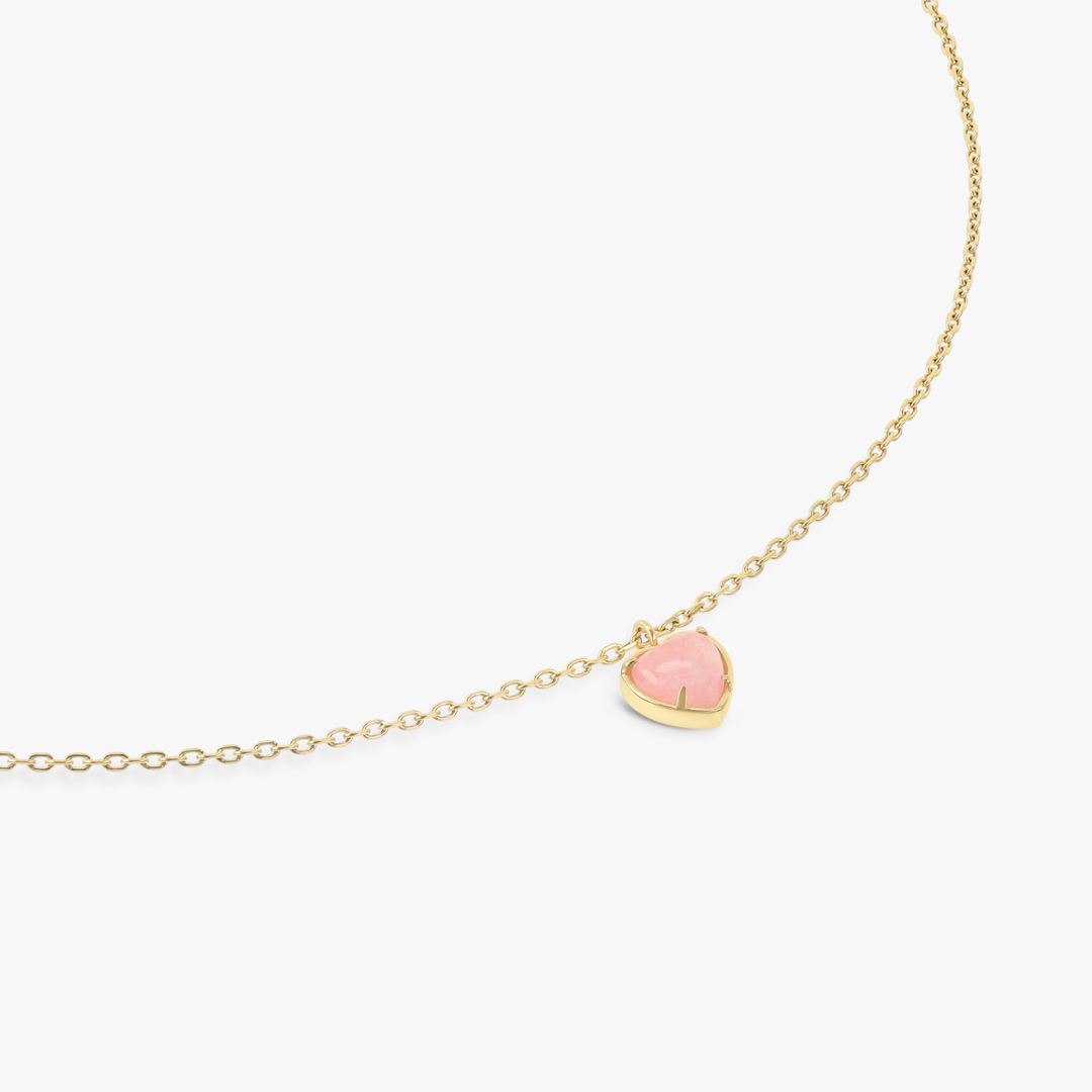 Colar Petit Heart Quartzo Rosa