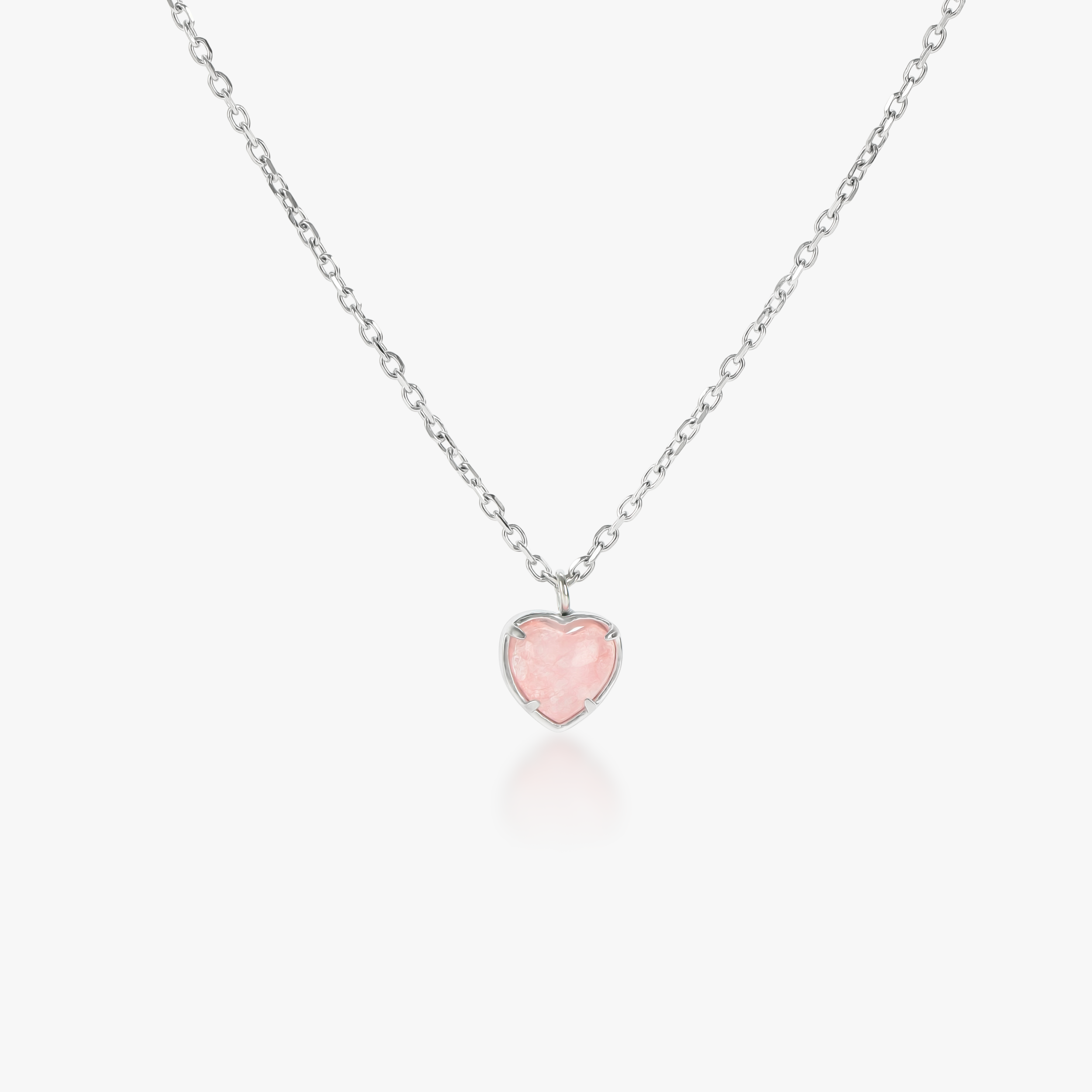 Colar Petit Heart Quartzo Rosa