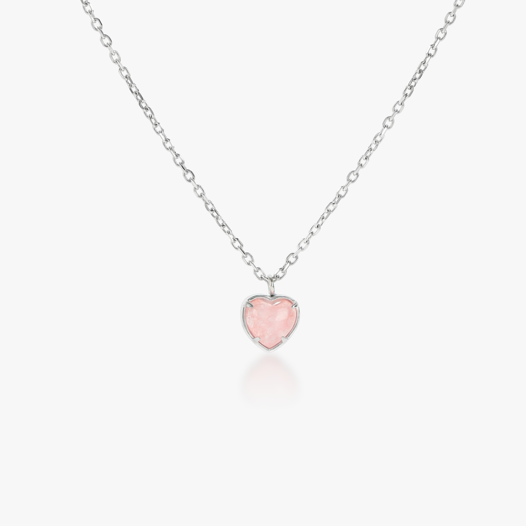 Colar Petit Heart Quartzo Rosa