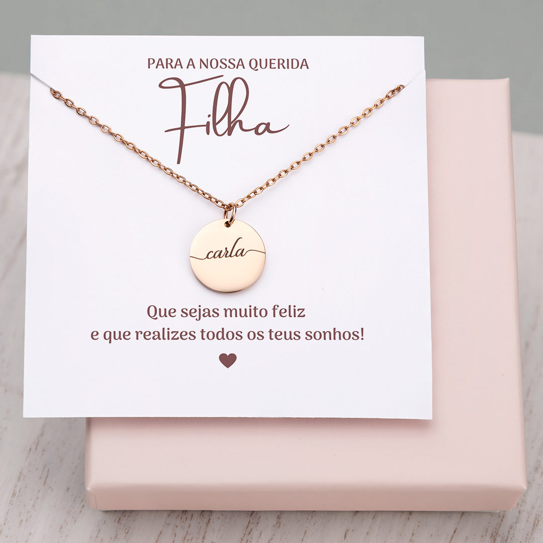 Para A Nossa Querida Filha Medalha Personalizada