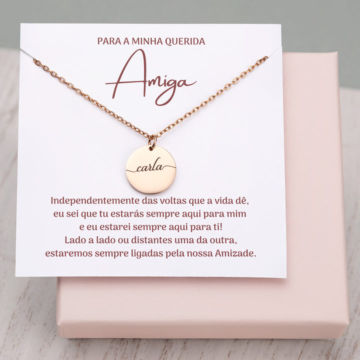 Para a Minha Querida Amiga Medalha Personalizada